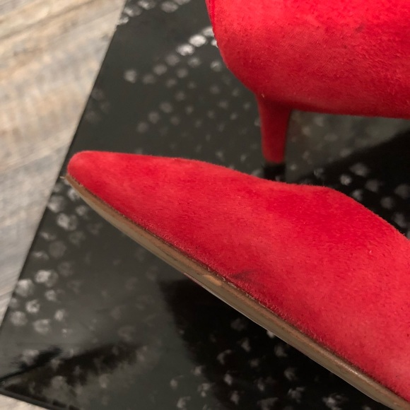SOLD‼️ Sam Edelman Red Tia Suede Heels - Picture 4 of 7